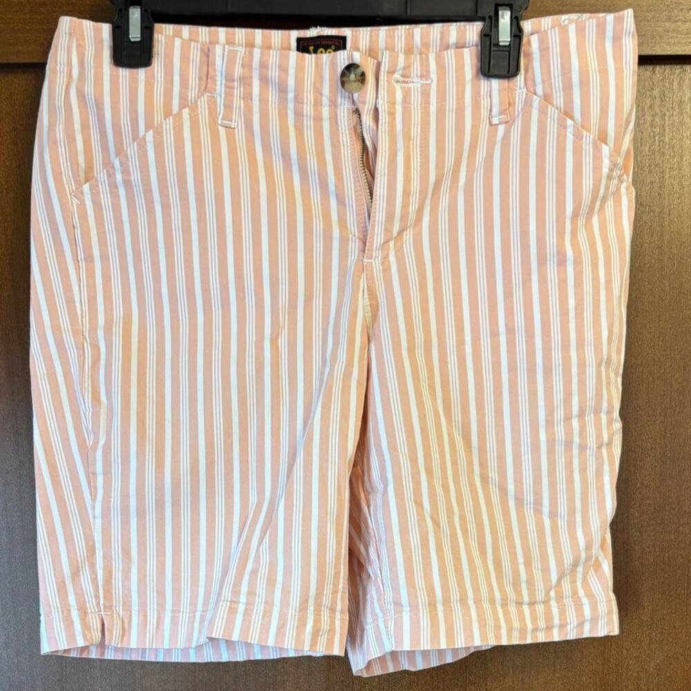 Lee Pink & White Striped Shorts, 8 Med